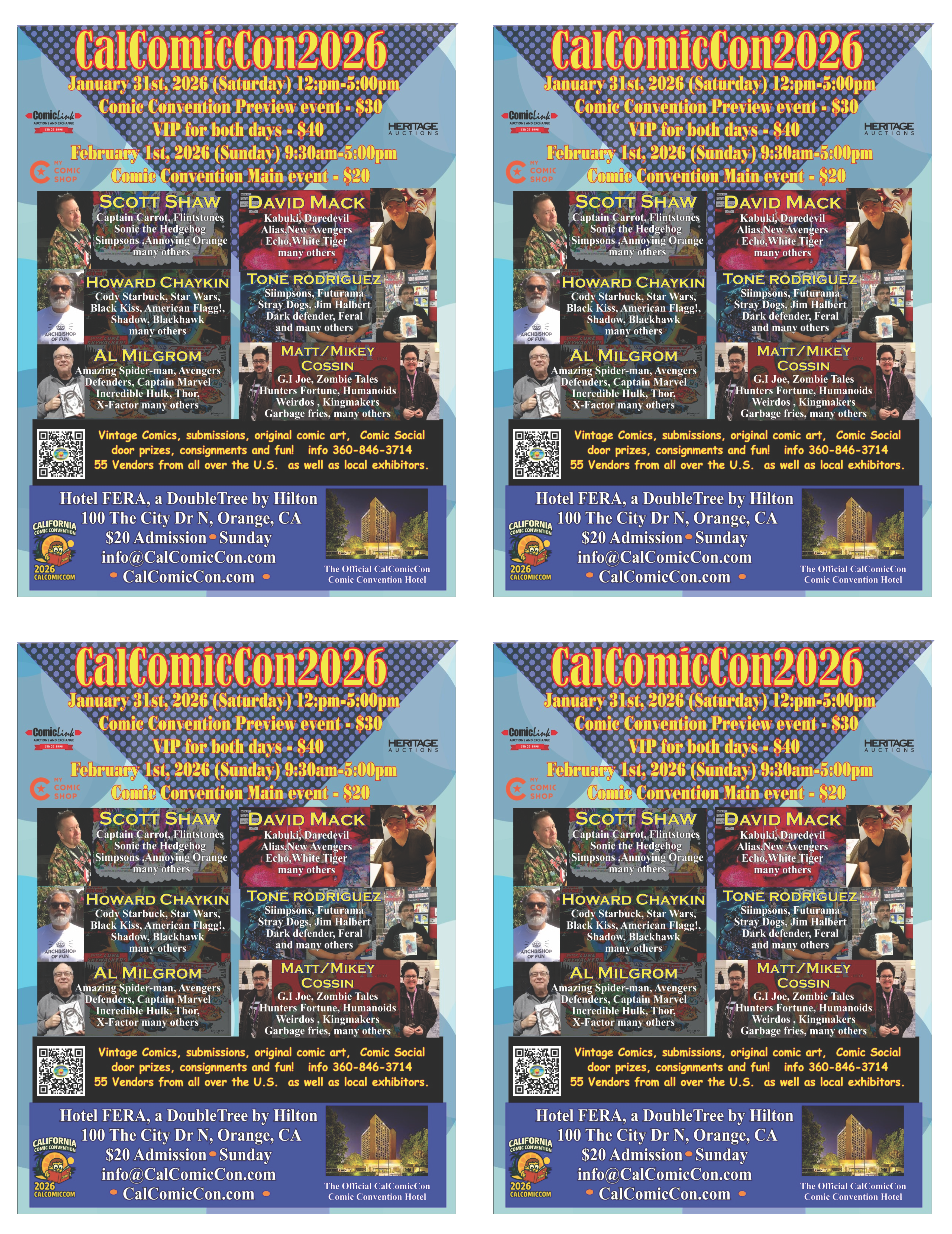 CalComicCon 2026 flyers